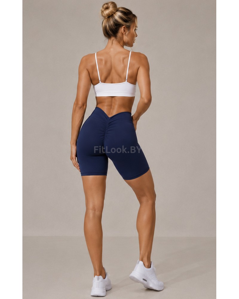 Синие спортивные шорты со сборочкой ShapeUP Blue