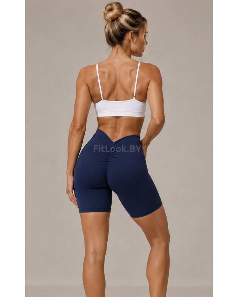 Синие спортивные шорты со сборочкой ShapeUP Blue