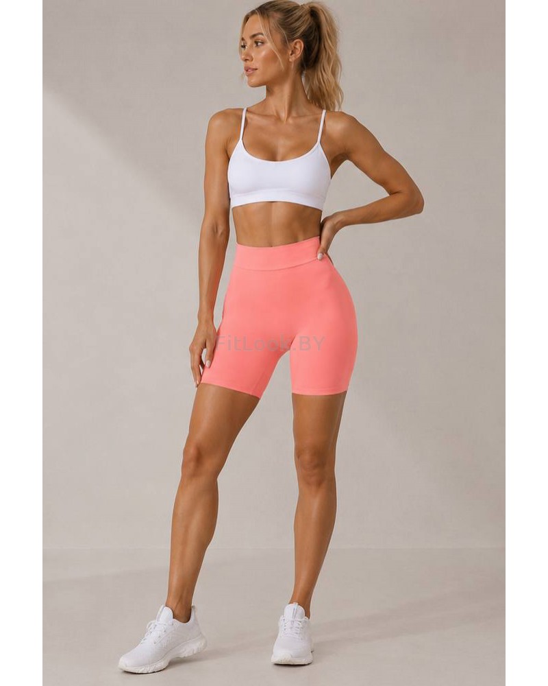 Розовые спортивные шорты со сборочкой ShapeUP Peach Pink