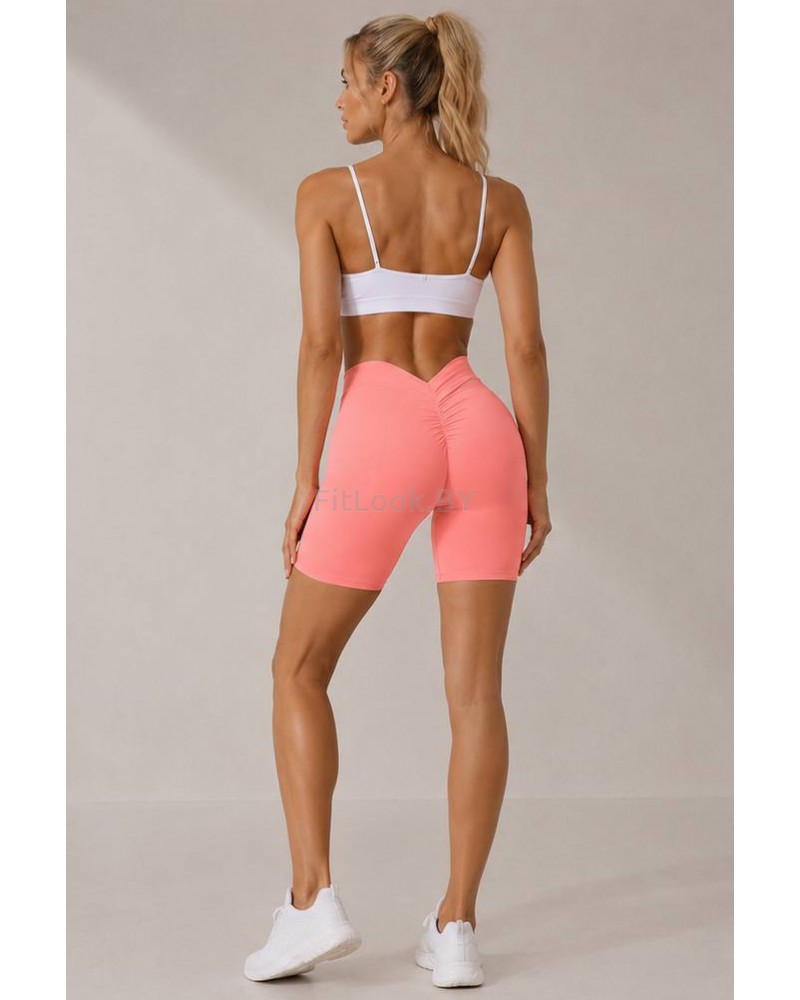 Розовые спортивные шорты со сборочкой ShapeUP Peach Pink