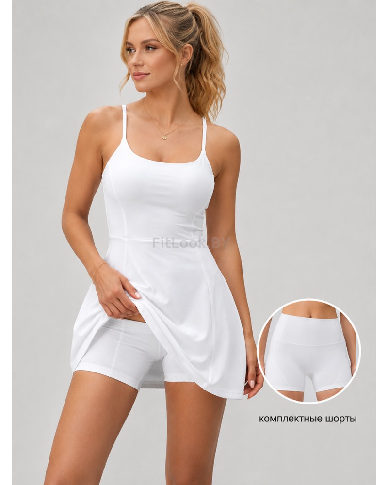 Спортивное платье с шортами Active Flow White