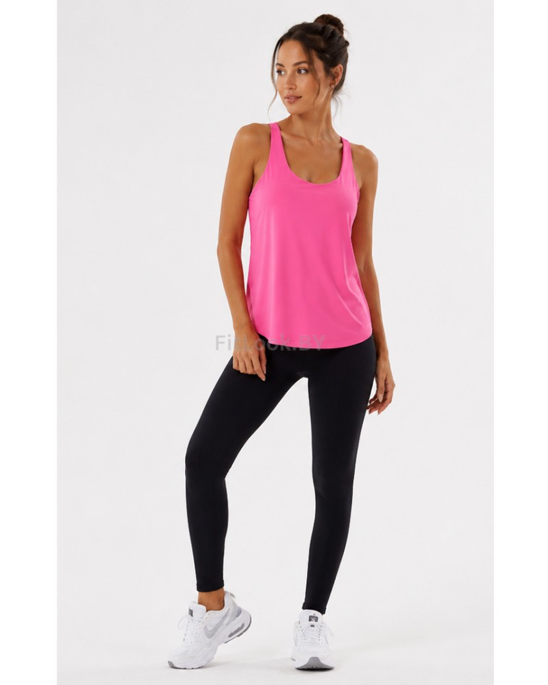 Майка спортивная со встроенным бра FITBASE Vest Pink (розовая фуксия)