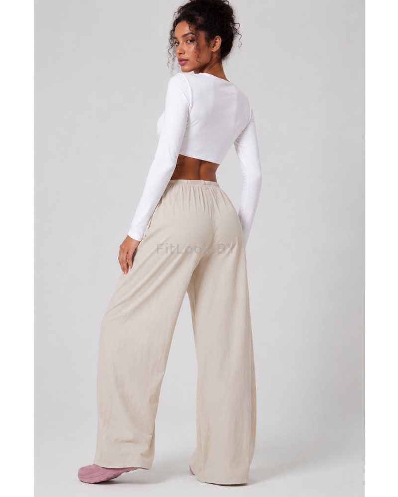Широкие спортивные брюки Air Flow Beige
