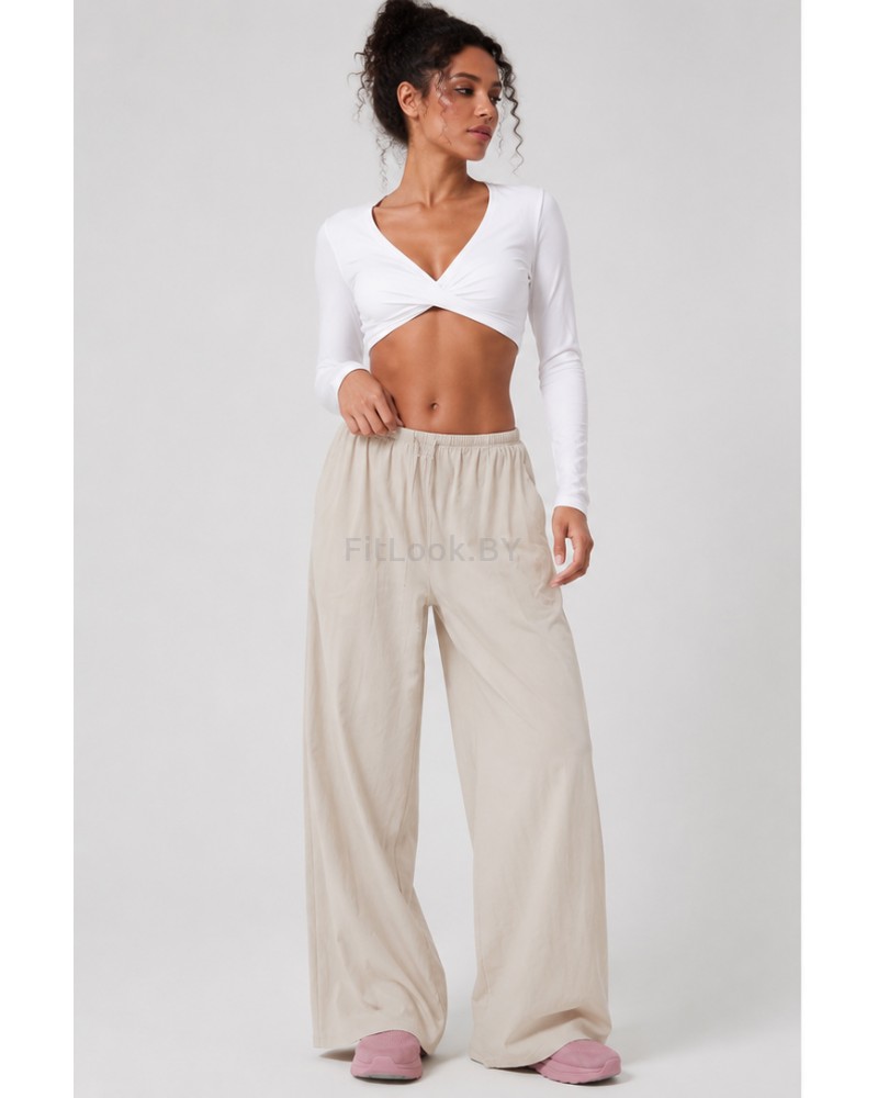 Широкие спортивные брюки Air Flow Beige