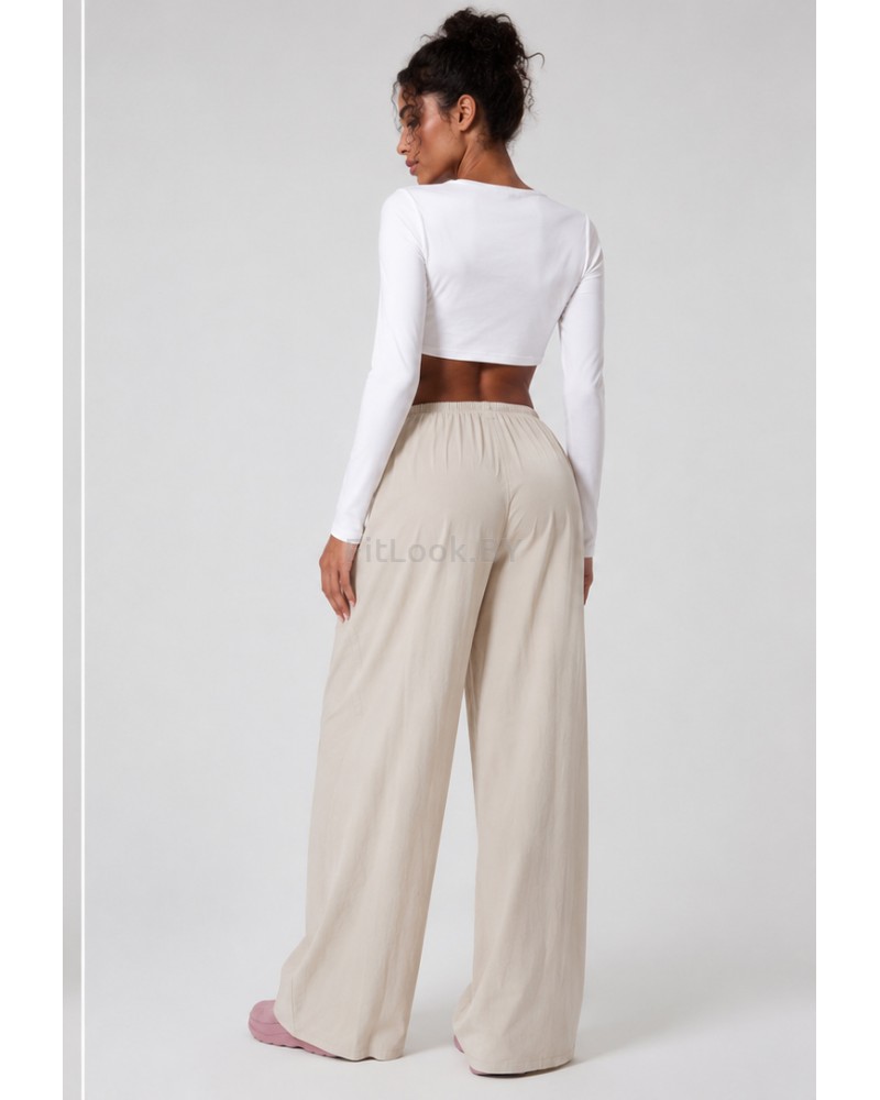 Широкие спортивные брюки Air Flow Beige
