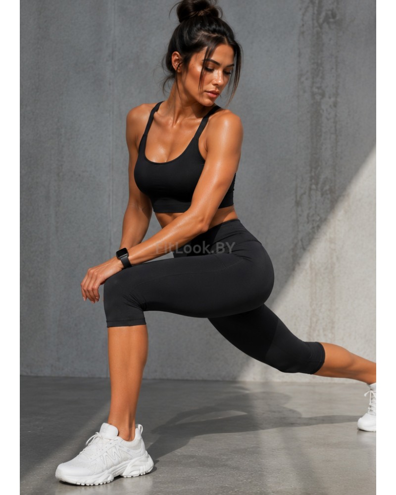 Леггинсы капри FITBASE Pure Black