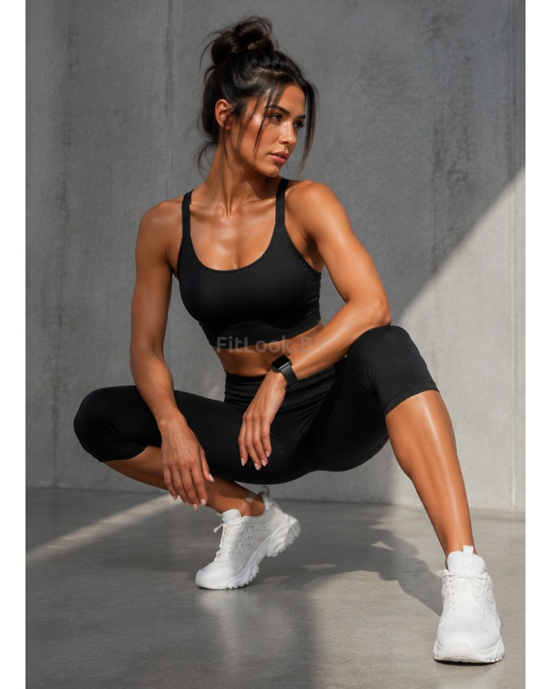 Леггинсы капри FITBASE Pure Black