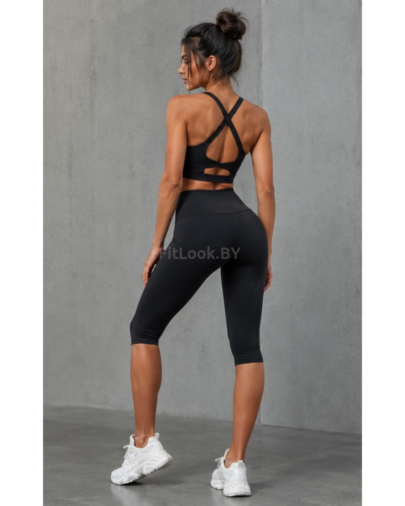 Леггинсы капри FITBASE Pure Black
