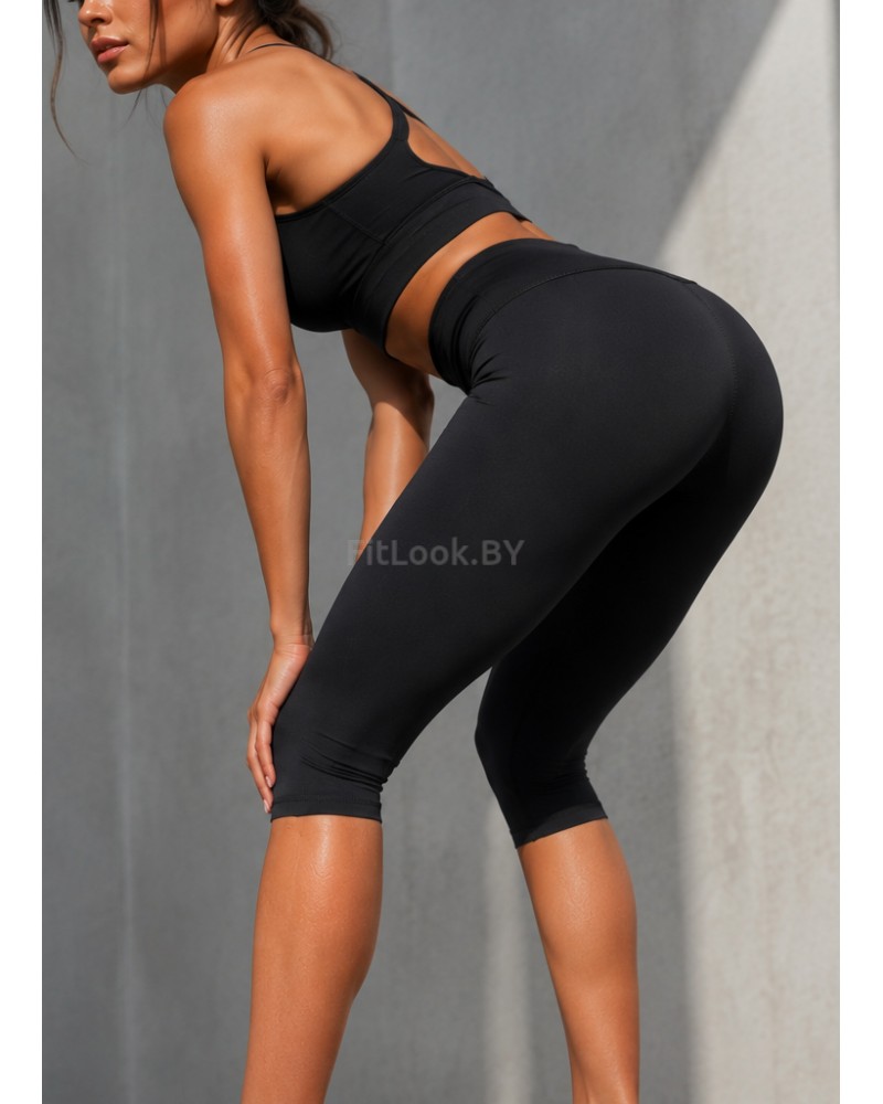 Леггинсы капри FITBASE Pure Black