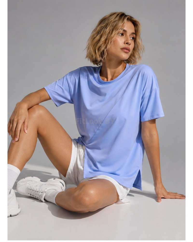 Женская свободная футболка FlowTee (Голубая)