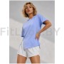 Женская свободная футболка FlowTee (Голубая)