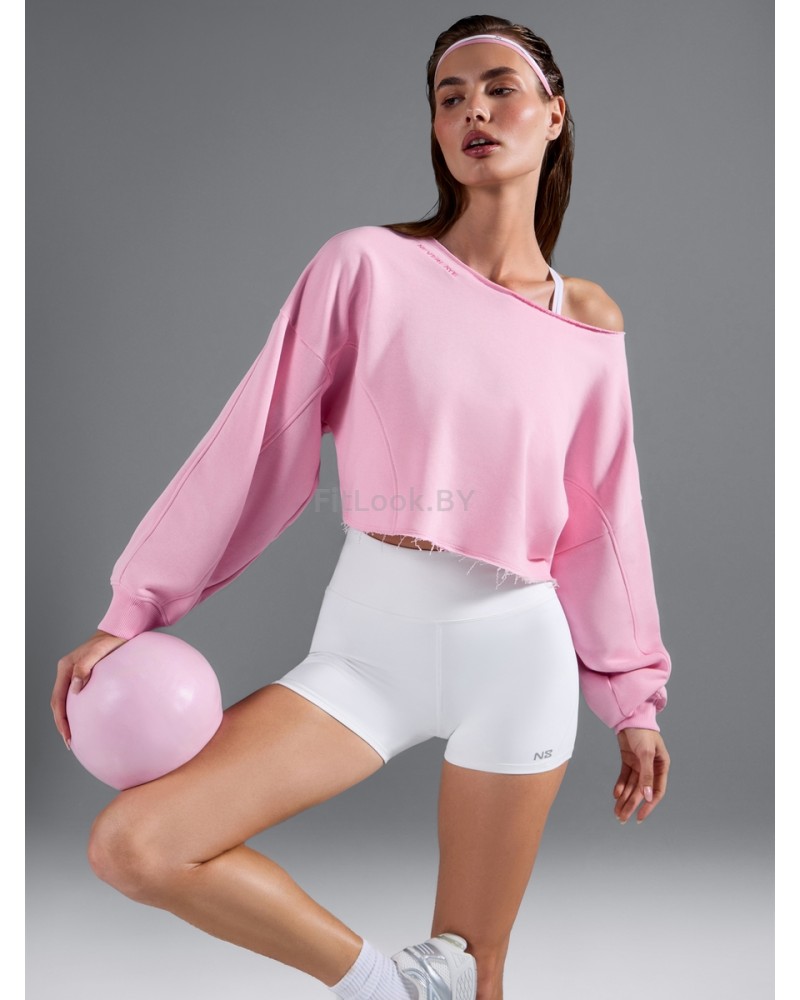Укороченный оверсайз свитшот NEVERLATE Pinky Cuffs
