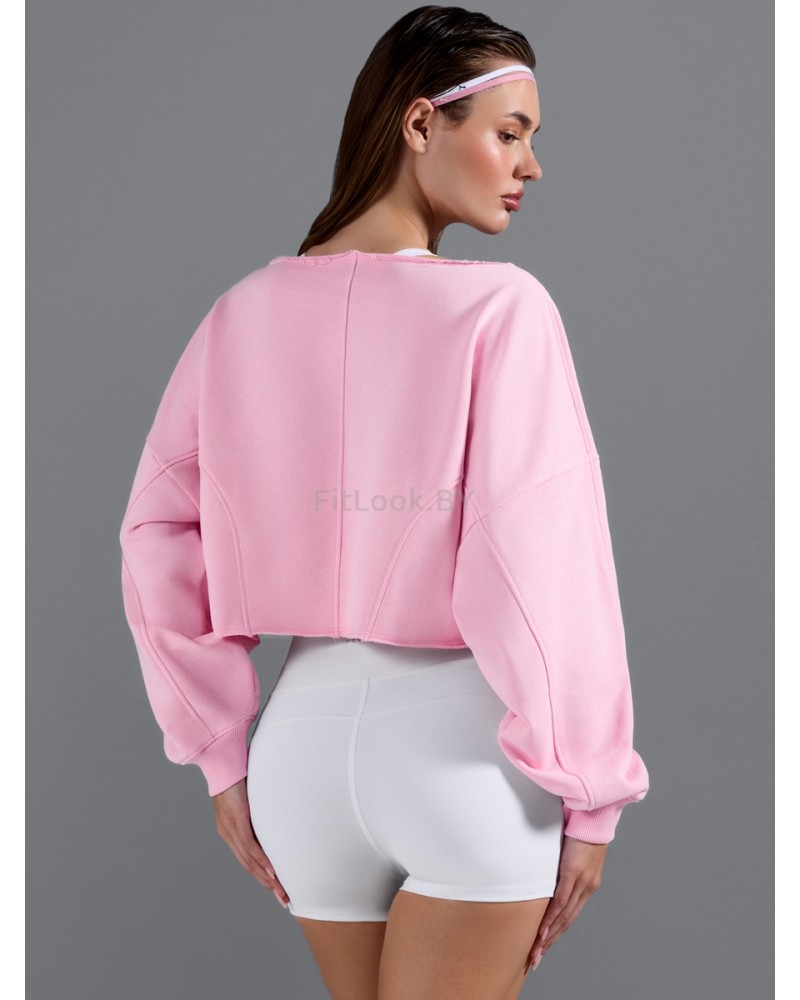Укороченный оверсайз свитшот NEVERLATE Pinky Cuffs