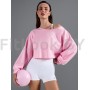 Укороченный оверсайз свитшот NEVERLATE Pinky Cuffs