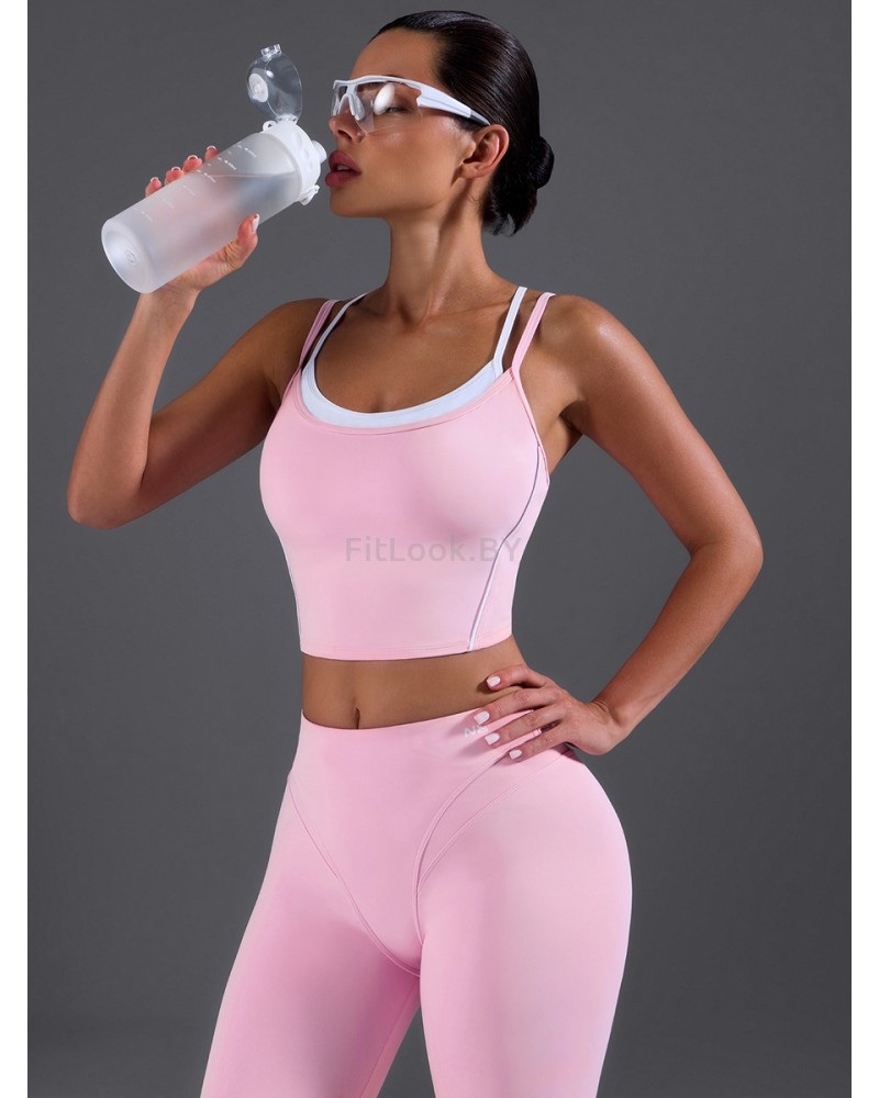 Моделирующий спортивный топ Longline Sports Bra Pink