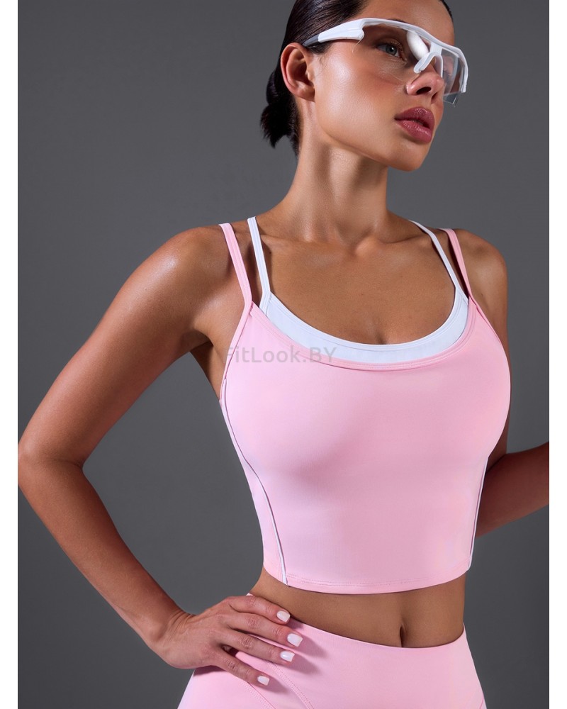Моделирующий спортивный топ Longline Sports Bra Pink