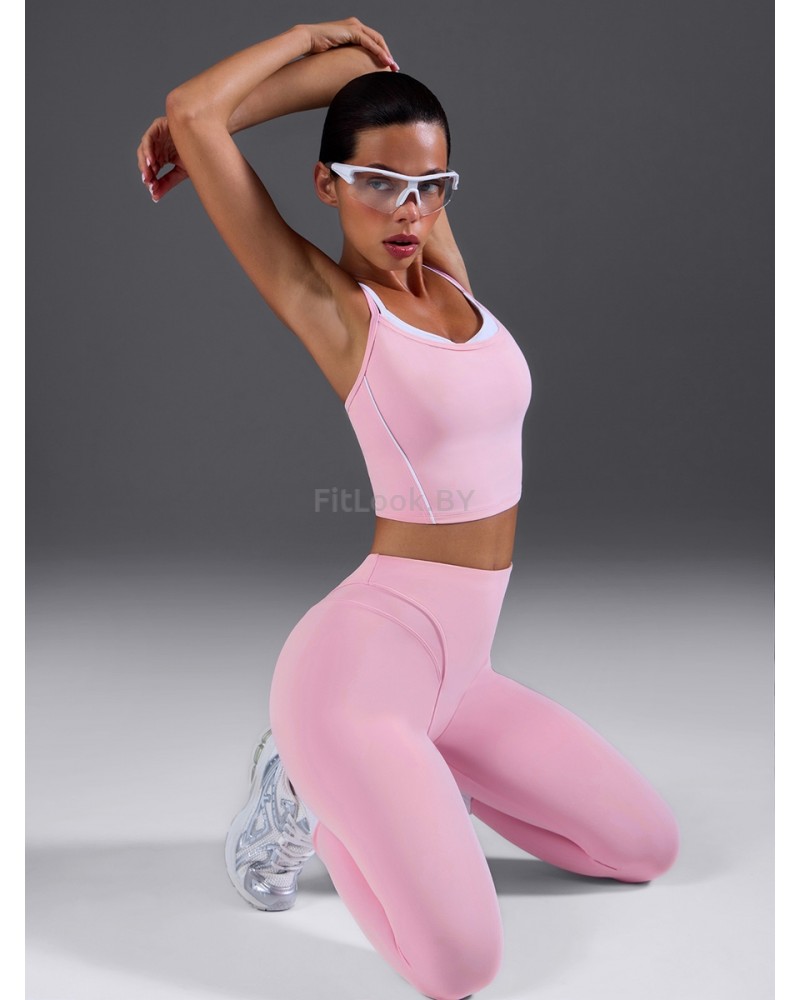 Моделирующий спортивный топ Longline Sports Bra Pink