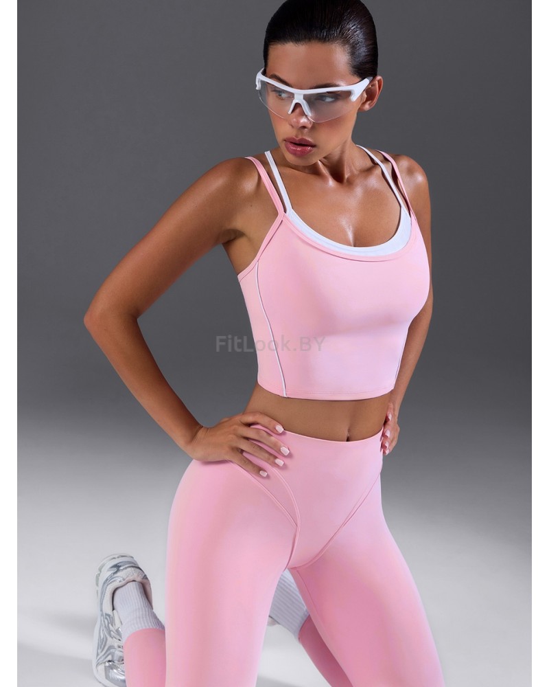 Моделирующий спортивный топ Longline Sports Bra Pink