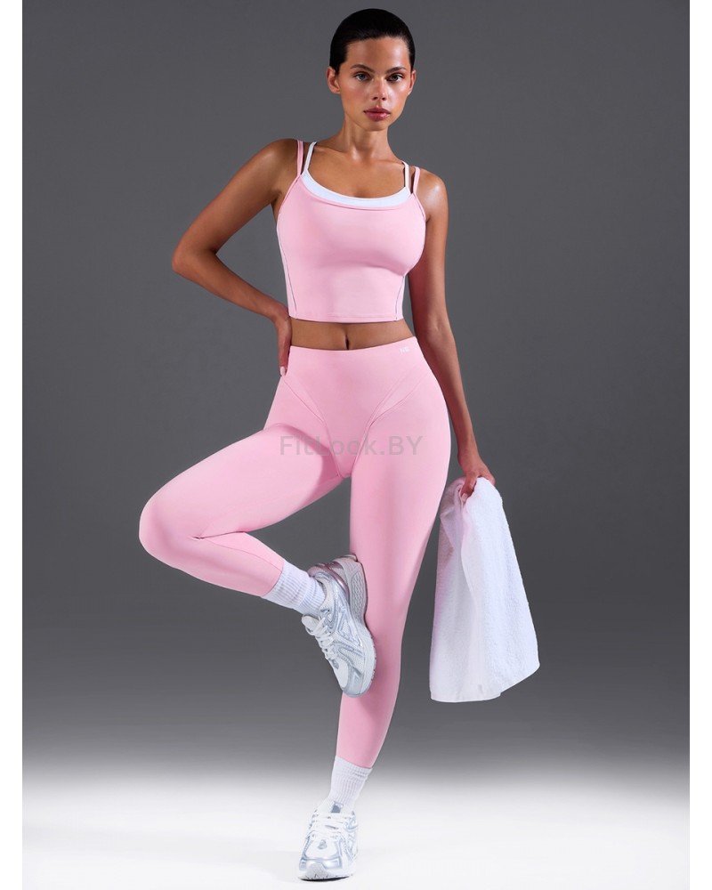Моделирующий спортивный топ Longline Sports Bra Pink