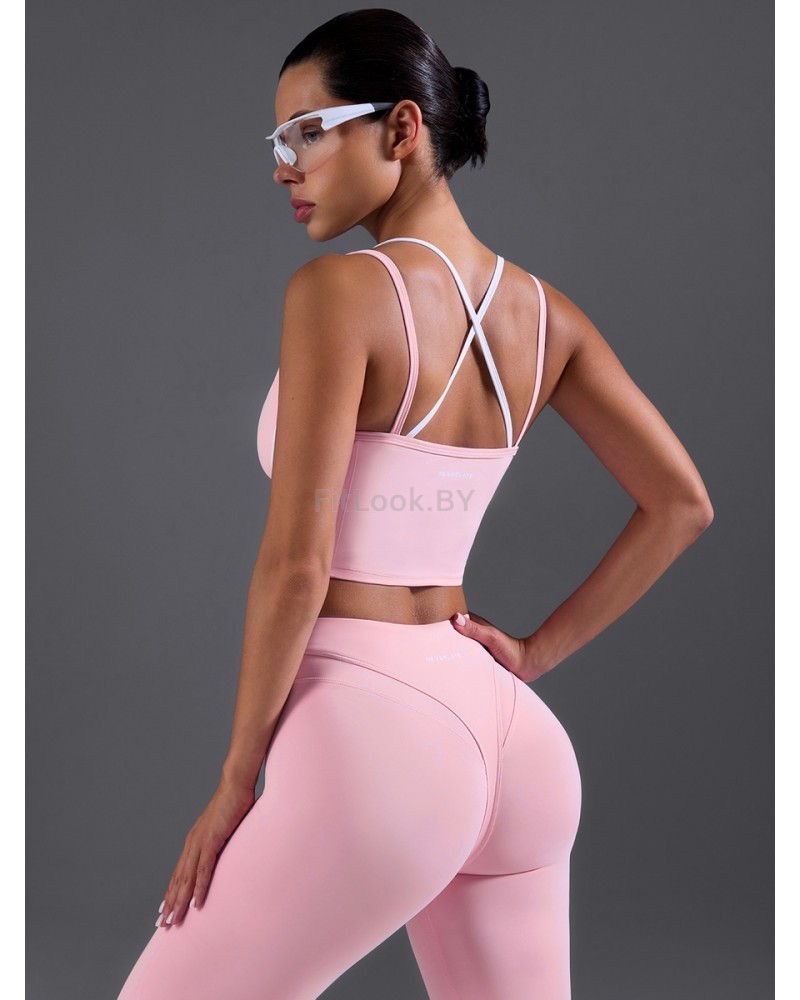 Моделирующий спортивный топ Longline Sports Bra Pink