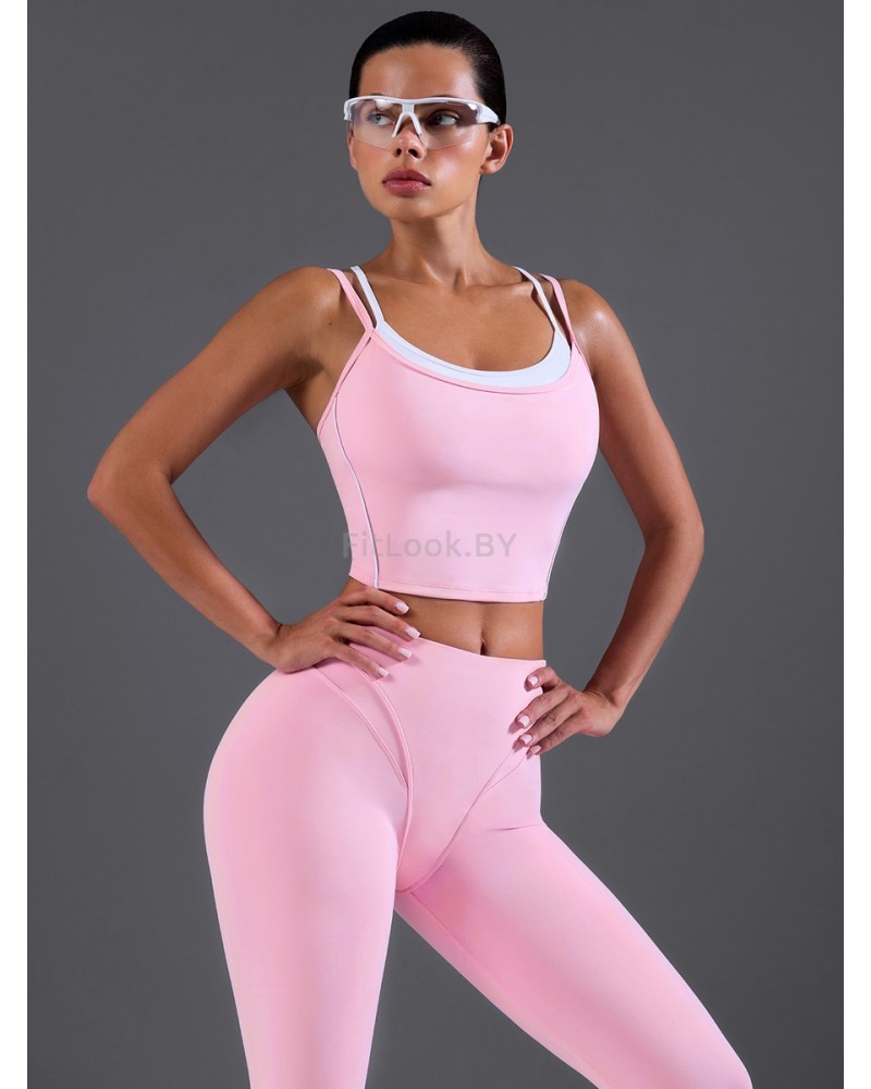 Моделирующий спортивный топ Longline Sports Bra Pink