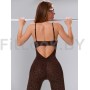 Моделирующий спортивный комбинезон с пуш-ап Cami Brown Leo