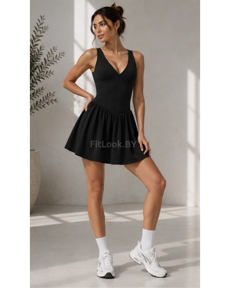 Спортивное платье с шортами Court ACE Black