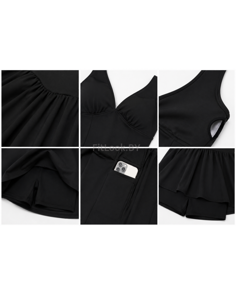 Спортивное платье с шортами Court ACE Black