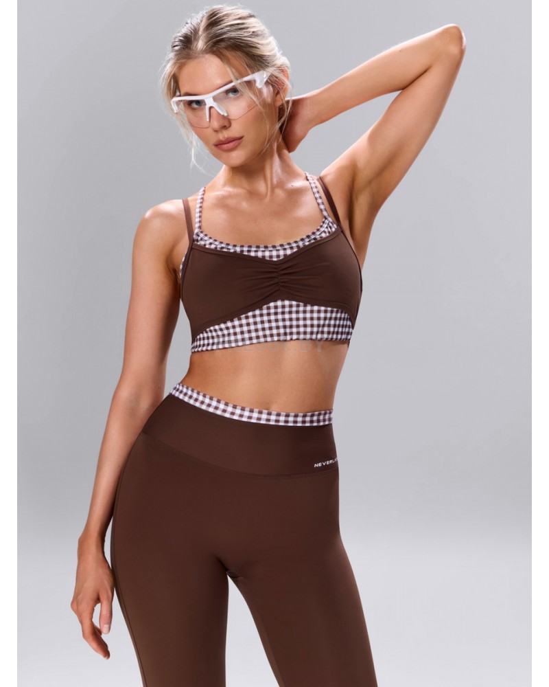 Топ спортивный двойной Gingham Brownie