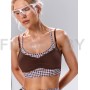 Топ спортивный двойной Gingham Brownie