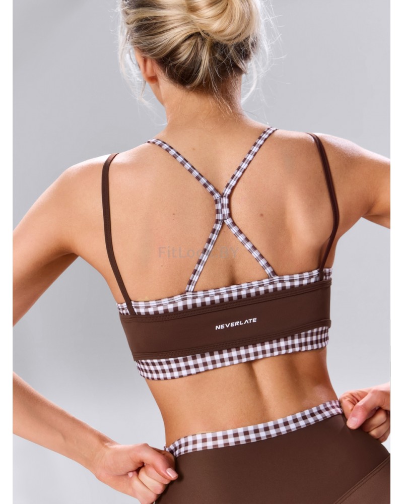 Топ спортивный двойной Gingham Brownie