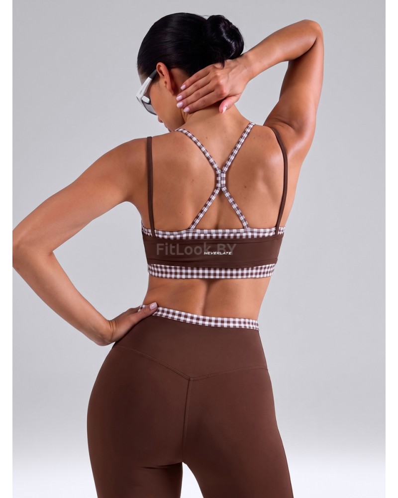 Топ спортивный двойной Gingham Brownie
