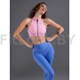 Спортивный бра-борцовка на молнии Zip Halter Pink
