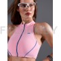 Спортивный бра-борцовка на молнии Zip Halter Pink