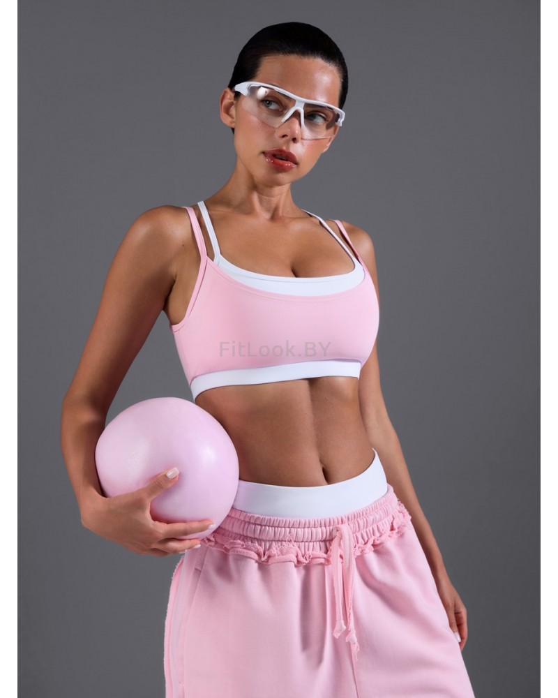 Спортивный топ-бра Neverlate Layered Bra Pink