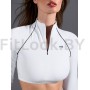 Спортивный укороченный рашгард Slim Crop White