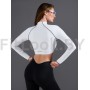 Спортивный укороченный рашгард Slim Crop White