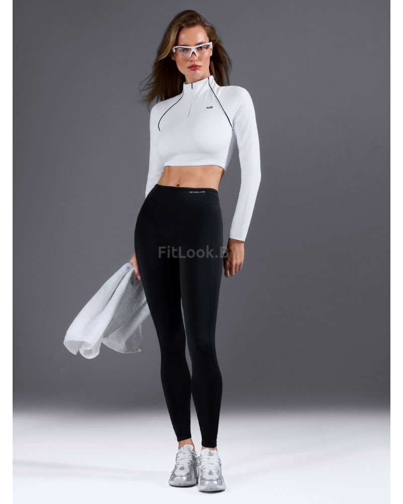 Спортивный укороченный рашгард Slim Crop White