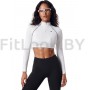 Спортивный укороченный рашгард Slim Crop White