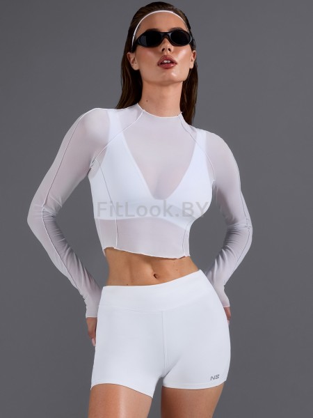 Рашгард Neverlate Mesh Crop Top White 1605.3