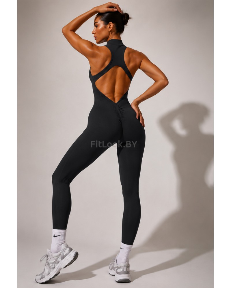 Спортивный комбинезон (ромпер) Zip Active Long Black