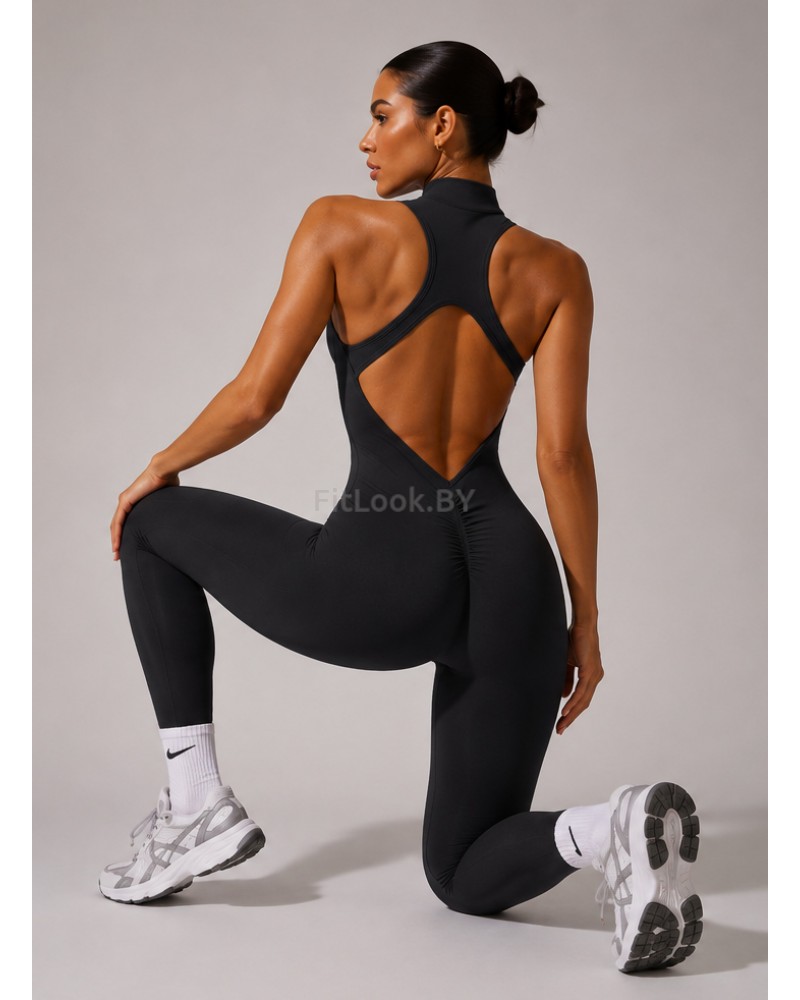 Спортивный комбинезон (ромпер) Zip Active Long Black