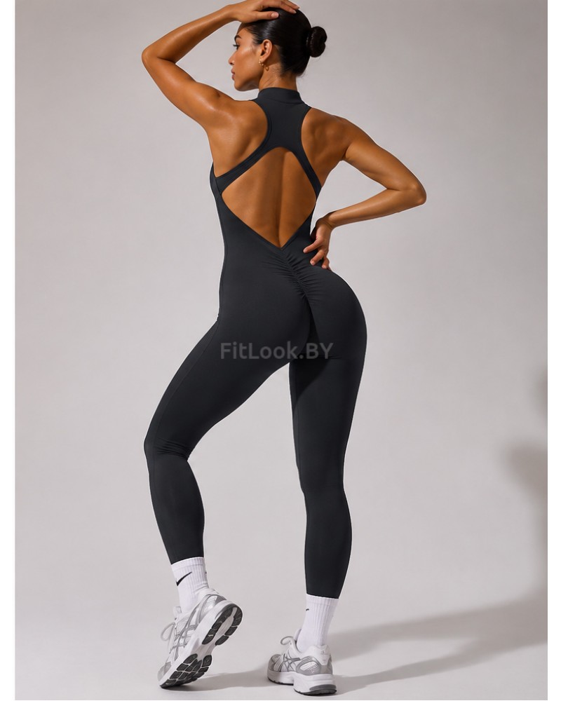 Спортивный комбинезон (ромпер) Zip Active Long Black