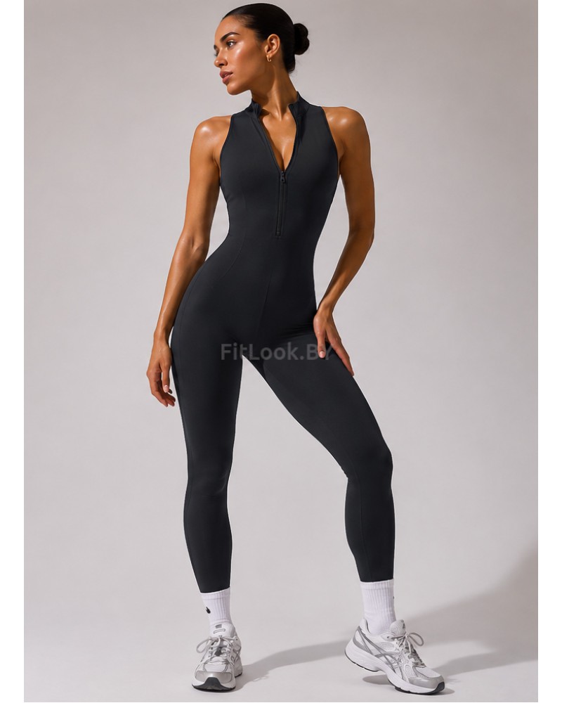 Спортивный комбинезон (ромпер) Zip Active Long Black
