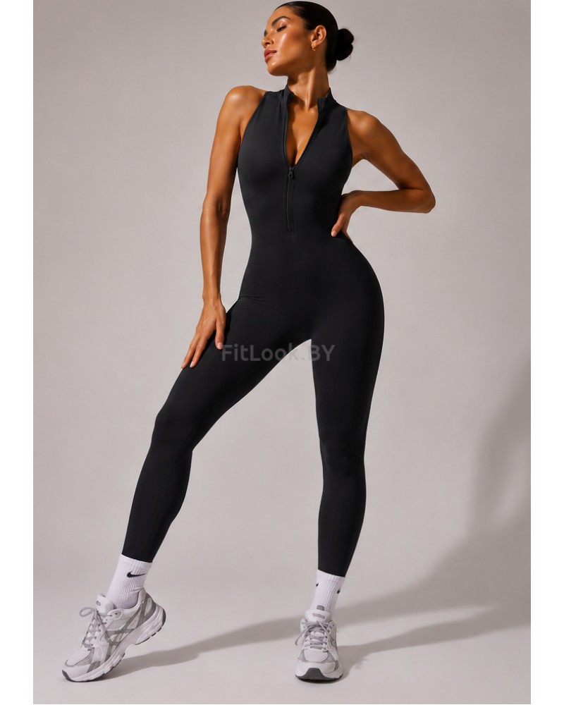 Спортивный комбинезон (ромпер) Zip Active Long Black
