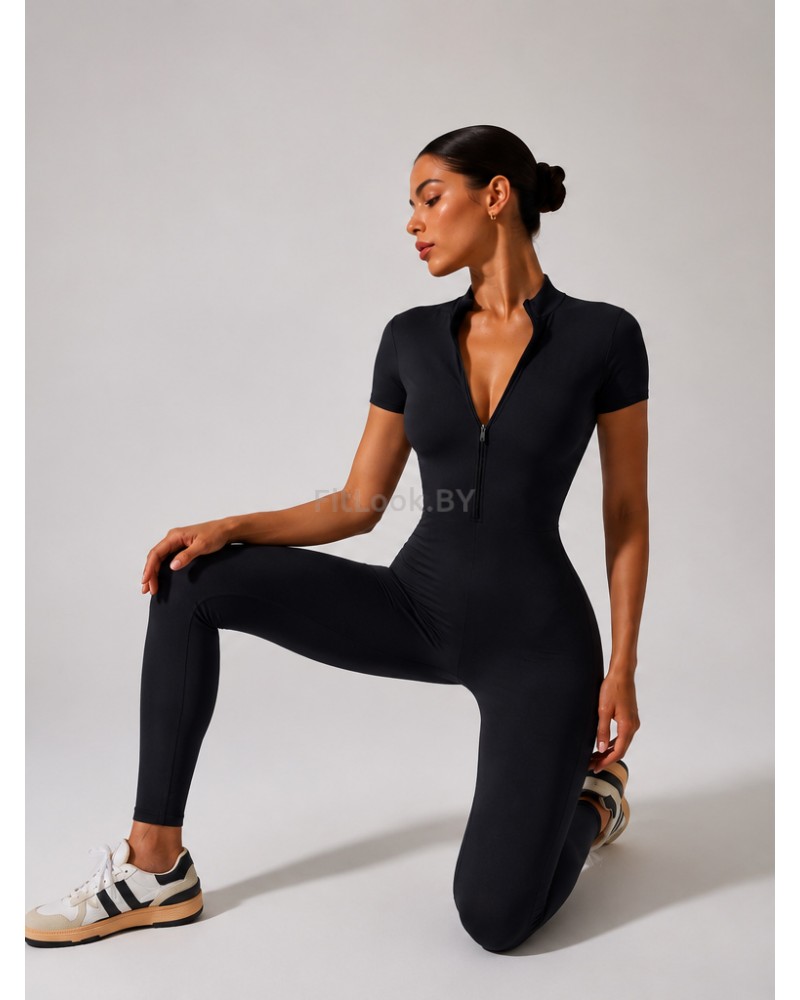 Спортивный комбинезон (ромпер) Zip Active Sleeve Black