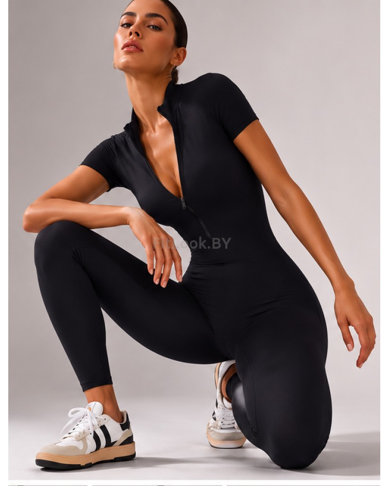 Спортивный комбинезон (ромпер) Zip Active Sleeve Black