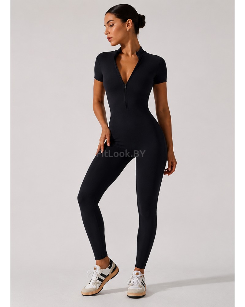 Спортивный комбинезон (ромпер) Zip Active Sleeve Black