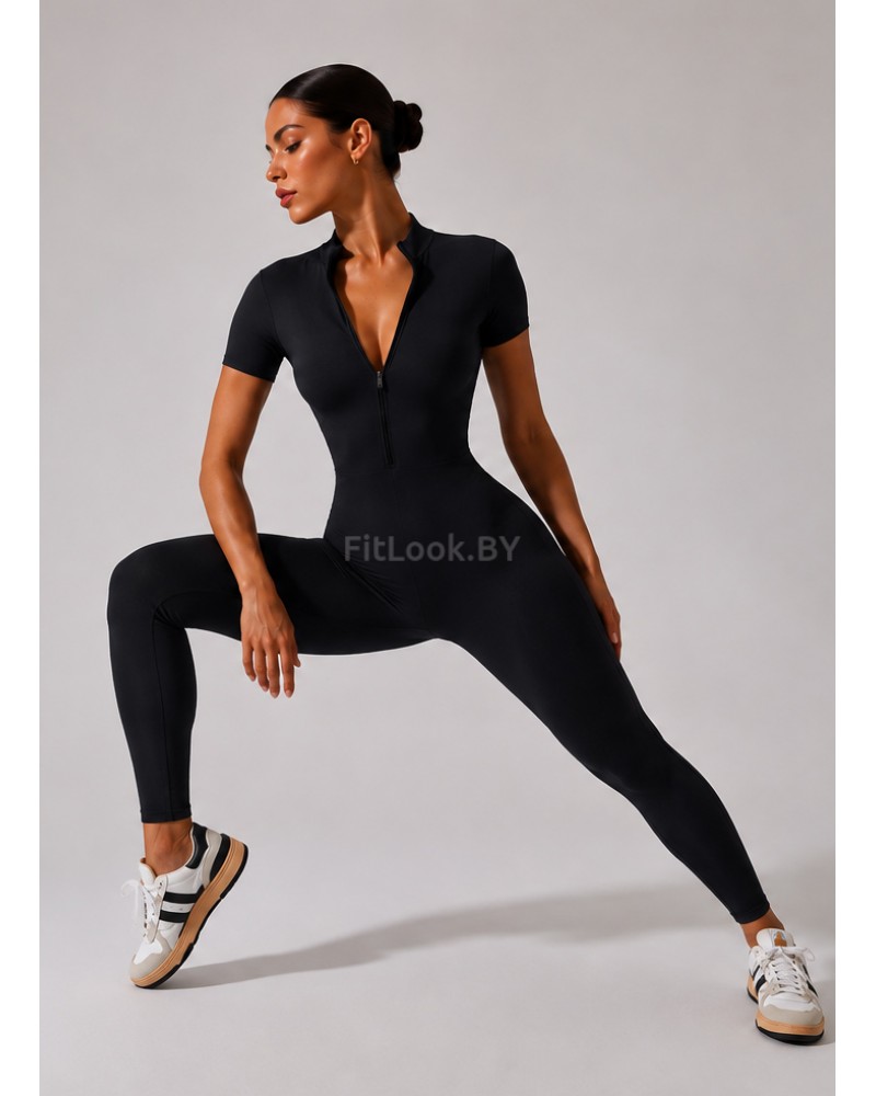 Спортивный комбинезон (ромпер) Zip Active Sleeve Black