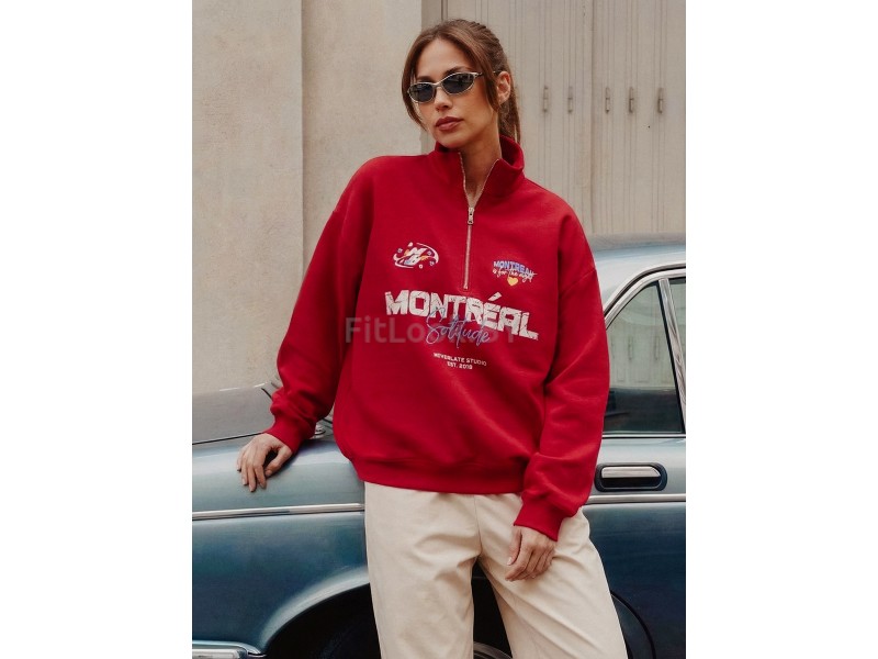 Свитшот NEVERLATE Montreal Red